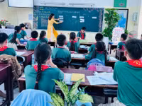 Giờ học của cô trò Trường Tiểu học Phan Đăng Lưu (phân hiệu Lê Đình Chinh, phường Hòa Cường, TP Đà Nẵng). Ảnh: NTCC