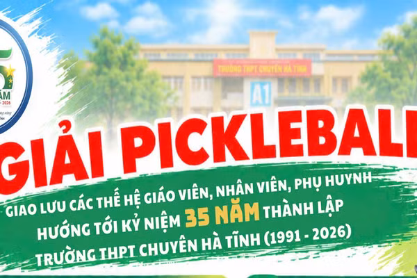 Giải Pickleball hướng tới 35 năm thành lập Trường THPT Chuyên Hà Tĩnh.