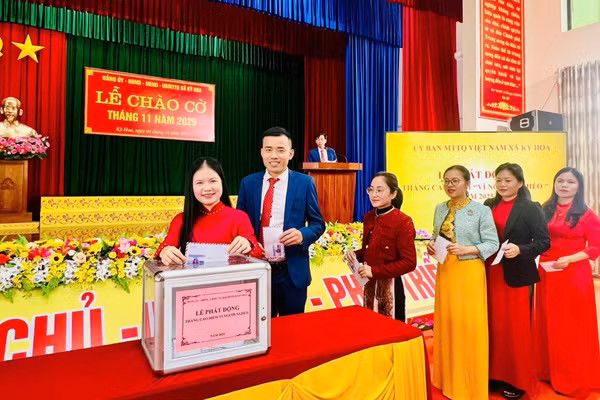Xã Kỳ Hoa phát động ủng hộ Quỹ "Vì người nghèo" năm 2025. (Ảnh:P.H)