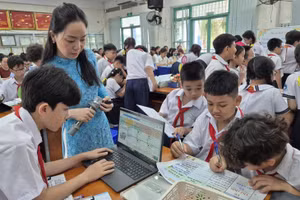 Tiết dạy minh họa cho chuyên đề 'Ứng dụng AI trong dạy học' do cụm chuyên môn 3, TPHCM tổ chức. Ảnh minh họa: H.H