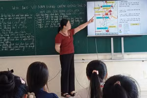 Tiết học được áp dụng công nghệ số ở Trường THCS Tam Thanh (Thanh Hóa).