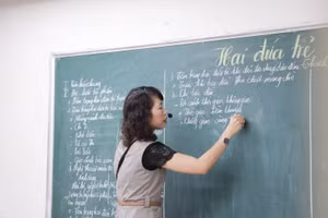 Tiết thao giảng môn Ngữ văn của cô giáo Trường THPT Kim Liên (Hà Nội). Ảnh minh họa: INT
