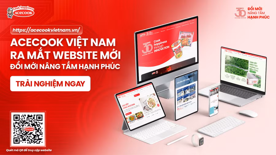 Acecook Việt Nam ra mắt Website giao diện mới nhằm nâng cao trải nghiệm của người dùng.