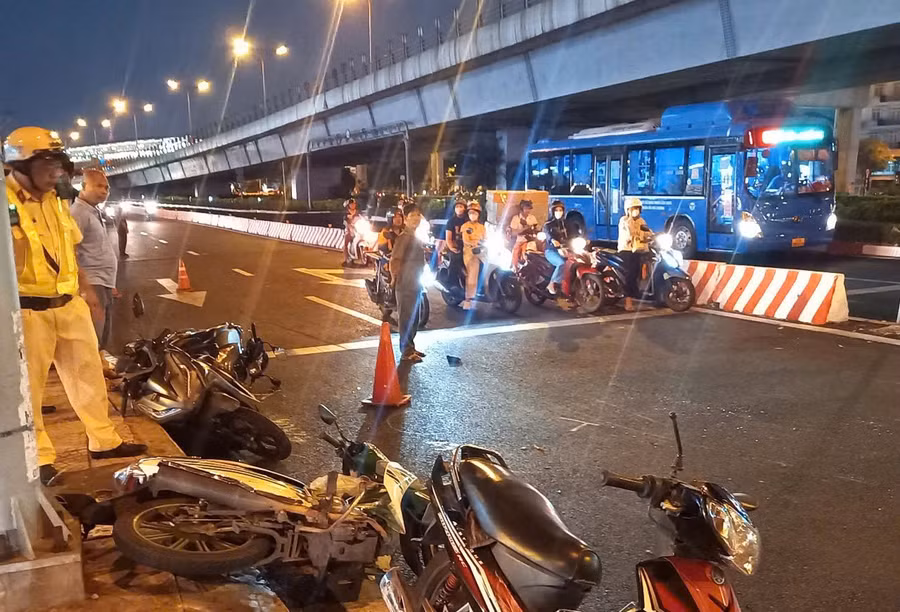 Vụ tai nạn xảy ra tại TP Thủ Đức (TPHCM). (Ảnh: B.T)