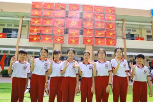 Học sinh Trường THCS Hùng Vương, phường Tràng Bom, TP Đồng Nai chuẩn bị đón năm học mới. Ảnh: Sở GD&ĐT TP Đồng Nai.