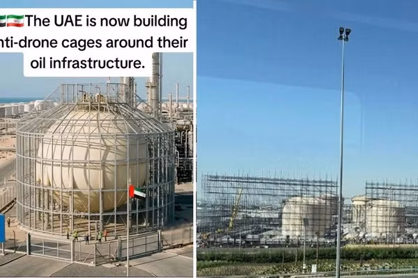 Nga học UAE lắp lồng bảo vệ kho dầu, chống UAV Ukraine