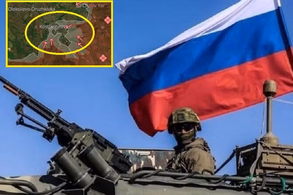 Ukraine bất lực, 26 lá cờ Nga treo trong thành phố Kostiantynivka