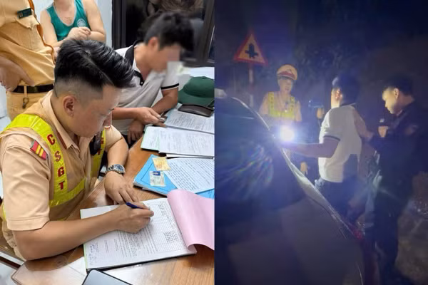 Lực lượng CSGT kiểm tra, xử lý vi phạm với tài xế có nồng độ cồn. (Ảnh: CATQ)
