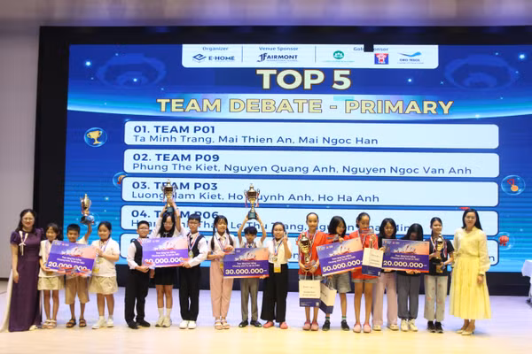 Top 5 vô địch Bảng Primary (Tiểu học) hạng mục Đồng đội. 