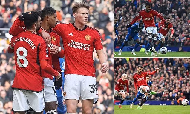 Các pha lập công của Bruno Fernandes và Marcus Rashford - giúp Man Utd đi vào lịch sử khi lần đầu có hai cầu thủ đá phạt đền thành bàn trong hiệp một. Chùm ảnh: Đánh bại Everton, Garnacho và Man Utd đi vào lịch sử