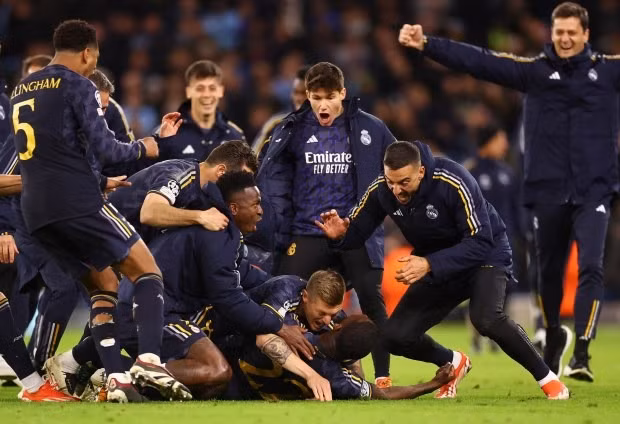 Chung cuộc Real Madrid thắng 4-3 trên chấm luân lưu, qua đó biến Man City thành cựu vương Champions League. Chùm ảnh: Real Madrid biến Man City thành cựu vương Champions League