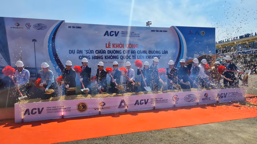 Nghi lễ khởi công dự án sửa chữa đường cất hạ cánh, đường lăn tại Cảng hàng không quốc tế Liên Khương.