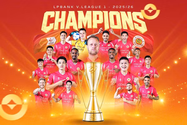 CLB Công an Hà Nội dù vô địch V-League 2025/2026 sớm trước 3 vòng đấu Ảnh: VFF.