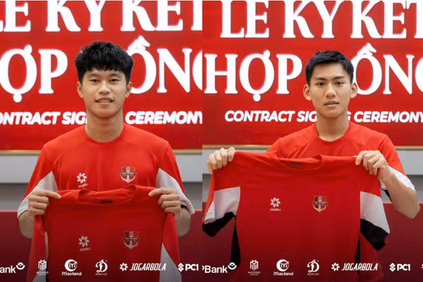 Hoàng Trọng Duy Khang và Trần Gia Hưng. gia nhập CLB Hải Phòng. Ảnh: Hải Phòng FC.