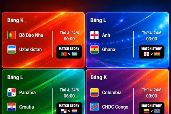 Lịch thi đấu World Cup 2026 ngày 24/6: Chờ Ronaldo 'bùng nổ'