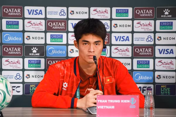 Trần Trung Kiên quyết tâm cùng U23 Việt Nam đoạt vé vào chung kết U23 châu Á 2026. Ảnh: VFF.