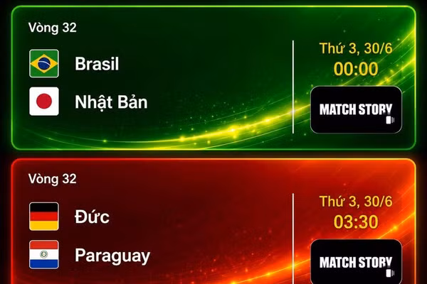 Lịch thi đấu World Cup 2026 ngày 30/6: 'Đại chiến' Nhật Bản - Brazil