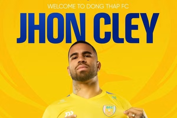 Jhon Cley gia nhập Đồng Tháp FC.