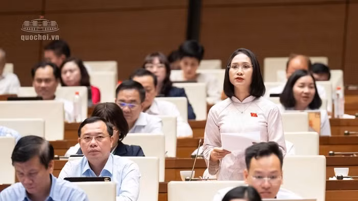 Đại biểu Nàng Xô Vi phát biểu.