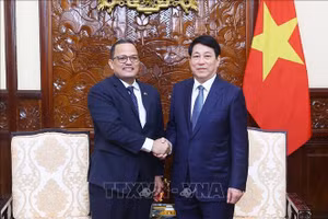Chủ tịch nước Lương Cường tiếp Đại sứ Dominicana tại Việt Nam Jaime Francisco Rodríguez. (Ảnh: Lâm Khánh/TTXVN)