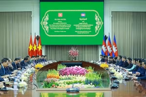 Thủ tướng Lê Minh Hưng hội đàm với Thủ tướng Vương quốc Campuchia Hun Manet. Ảnh: Dương Giang/TTXVN