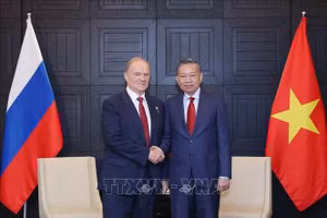 Tổng Bí thư, Chủ tịch nước Tô Lâm tiếp Chủ tịch Đảng Cộng sản Liên bang Nga Gennady Zyuganov. Ảnh: Thống Nhất/TTXVN.