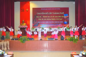 Chuyên đề cấp thành phố môn Nghệ thuật của Trường THCS Đa Phúc, quận Dương Kinh, TP Hải Phòng.