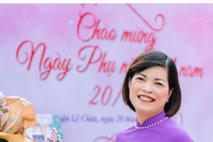 Chân dung cô Hiệu trưởng Lê Thị Minh Tâm.