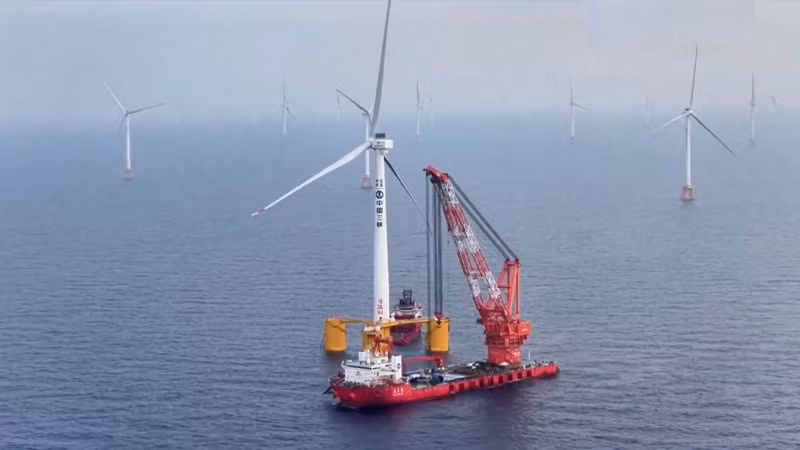 Trung Quốc lắp turbine điện gió nổi ngoài khơi lớn nhất thế giới