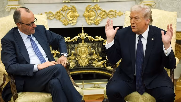 Tổng thống Mỹ Donald Trump gặp Thủ tướng Đức Friedrich Merz tại Nhà Trắng tháng 3/2026.