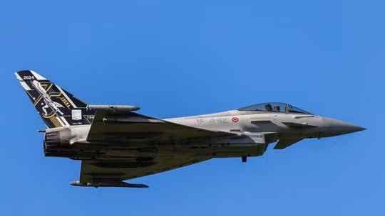 Một chiếc tiêm kích Eurofighter Typhoon của Áo tại triển lãm hàng không ở Zeltweg, Áo, ngày 7/9/2024.