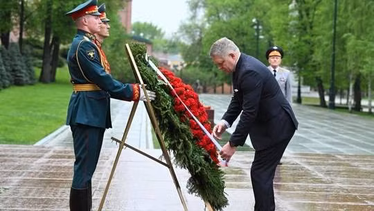 Thủ tướng Slovakia Robert Fico tại Moscow, Nga, ngày 9/5.