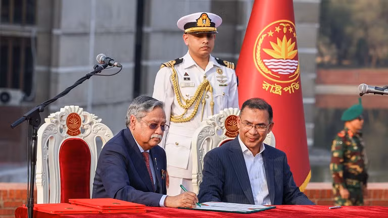 Tổng thống Bangladesh Mohammed Shahabuddin tại lễ tuyên thệ của Thủ tướng Tarique Rahman.