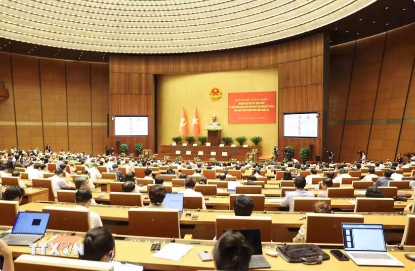 Hội nghị toàn quốc quán triệt, triển khai thực hiện Nghị quyết Trung ương 3 diễn ra 29/7 vừa qua. (Ảnh: Phương Hoa/TTXVN)