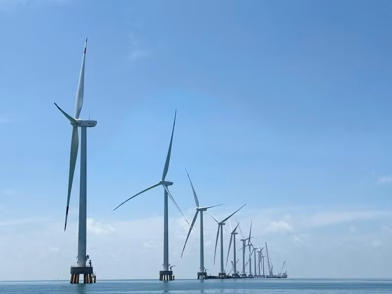 Nhà máy điện gió Bạc Liêu phase 3, công suất 141MW. Ảnh: TH