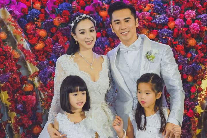 Sao nữ gốc Việt rạng rỡ bên chồng, con riêng ở hôn lễ lần 3