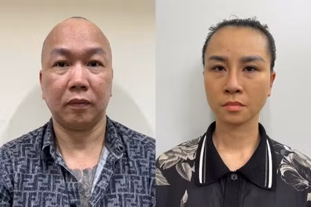2 vợ chồng Trần Trung và Hoàng Thu Trang bị bắt giữ.