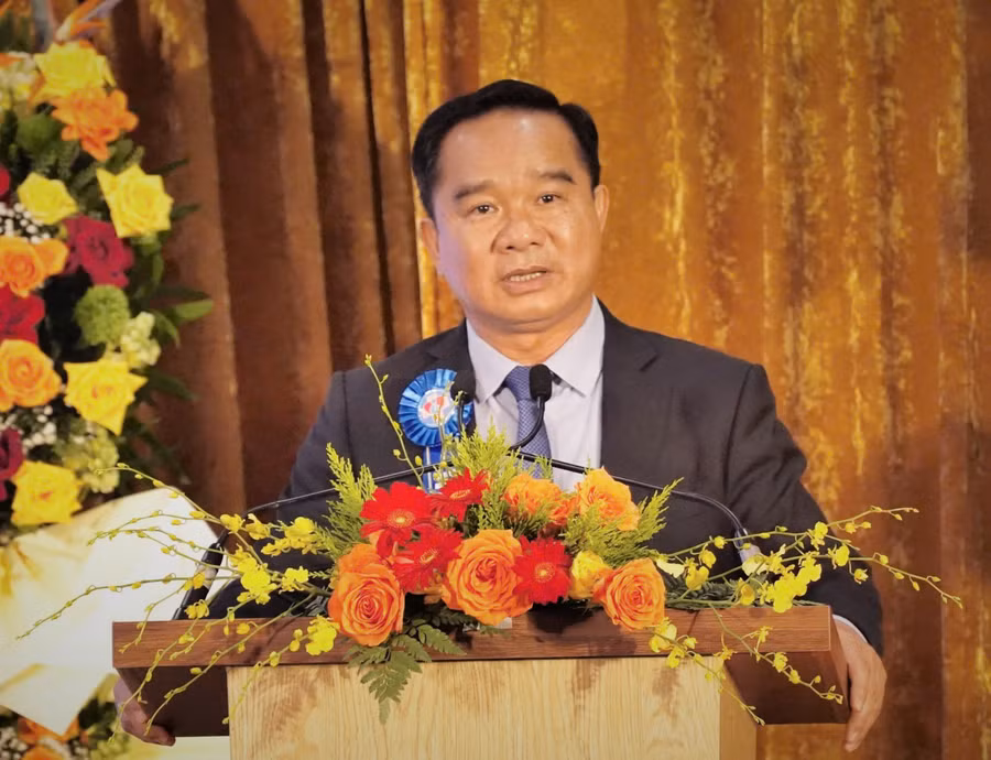 Ông Nguyễn Văn Được, Ủy viên Trung ương Đảng, Phó Bí thư Thành ủy, Chủ tịch UBND TPHCM, phát biểu tại buổi lễ. 