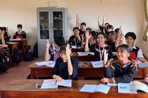 Học sinh Trường Phổ thông DTNT THPT N'Trang Lơng.