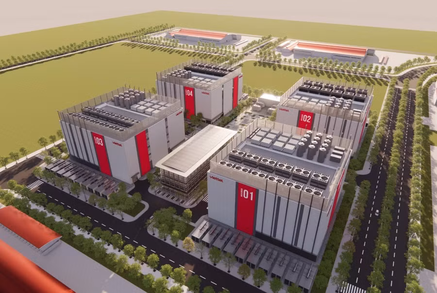 Phối cảnh Trung tâm dữ liệu công suất 140 MW của doanh nghiệp vừa khởi công tại Khu Công nghiệp Tân Phú Trung, TPHCM hồi tháng 4.