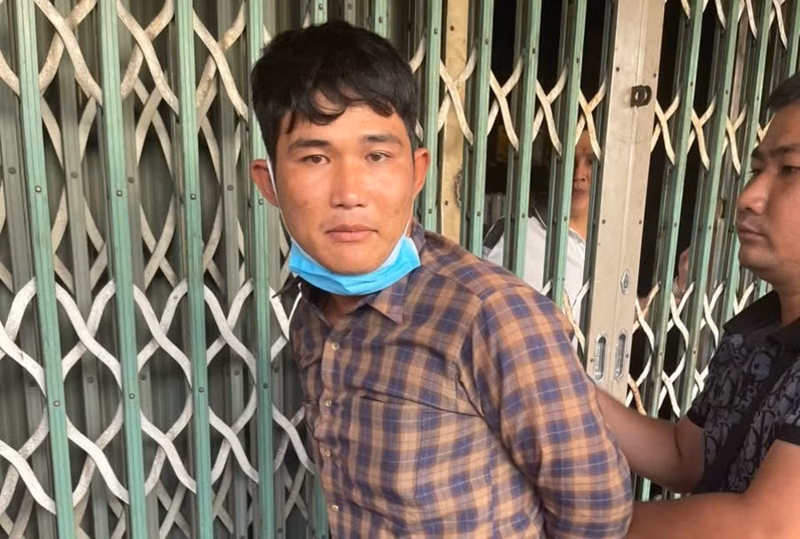 Nguyễn Tiến Đạt bị trinh sát Công an tỉnh Tây Ninh khống chế. (Ảnh: Công an Tây Ninh).