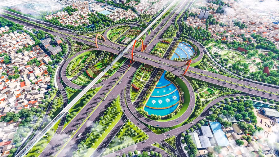 Phối cảnh nút giao Bình Thái trên đường Vành đai 2 TPHCM. (Ảnh: Ban Giao thông)