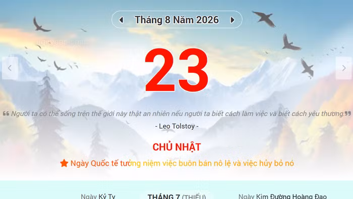 Lịch âm 23/8 - Xem lịch âm ngày 23/8