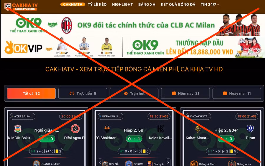"Cà Khịa TV" là một hệ thống trang web cá cược được nhiều người biết đến.