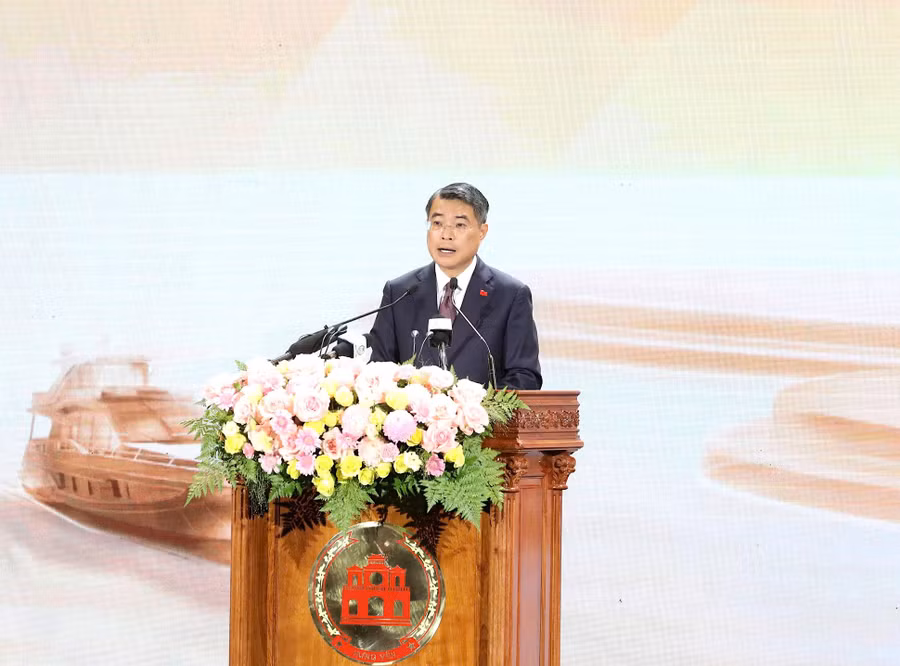 Thủ tướng Chính phủ Lê Minh Hưng phát biểu tại Hội nghị. Ảnh Đinh Chiến