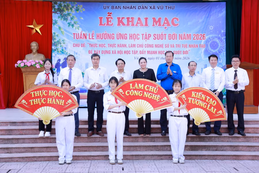 UBND xã Vũ Thư (tỉnh Hưng Yên) khai mạc tuần lễ học tập suốt đời 2026. 