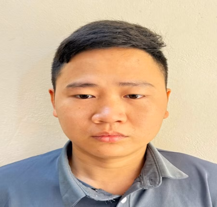 Đỗ Thế Hải tại cơ quan Công an. Ảnh: Công an tỉnh Hưng Yên.