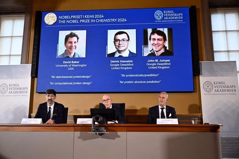 3 nhà khoa học đoạt giải Nobel Hóa học 2024.