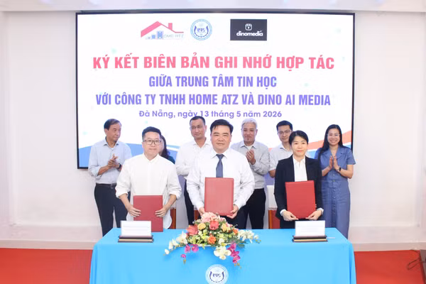 Ký kết hợp tác giữa Trung tâm Tin học, Trường Đại học Sư phạm Kỹ thuật - Đại học Đà Nẵng với các doanh nghiệp công nghệ. 