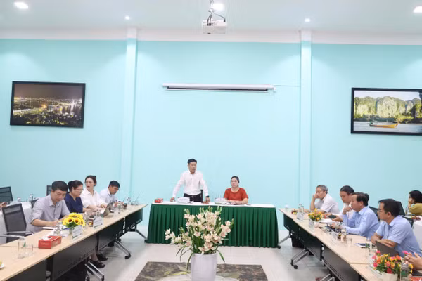 Thứ trưởng Bộ GD&ĐT Lê Quân phát biểu tại buổi làm việc với Sở GD&ĐT Đà Nẵng và các đơn vị giáo dục nghề nghiệp. 